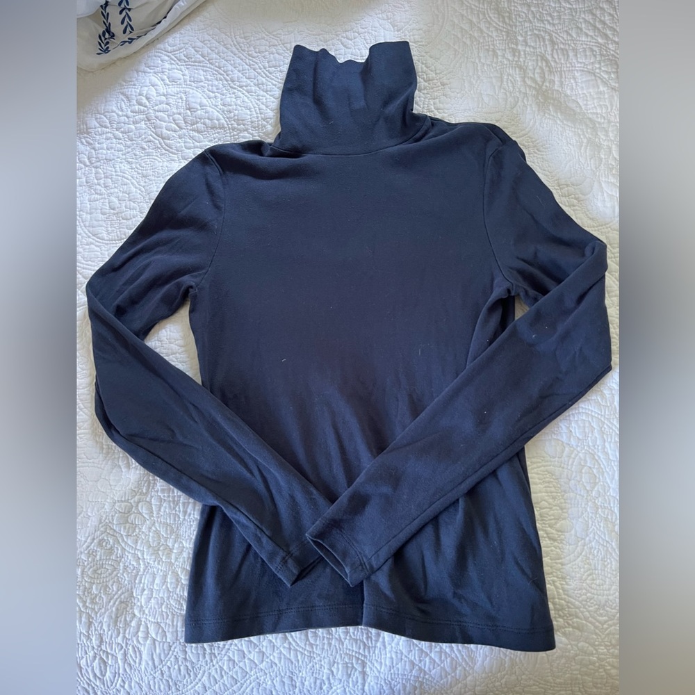Lake Jane Navy Turtleneck Long Sleeve Top